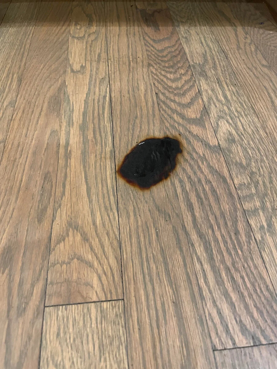 Need handyman – fix burn hole in laminate floor